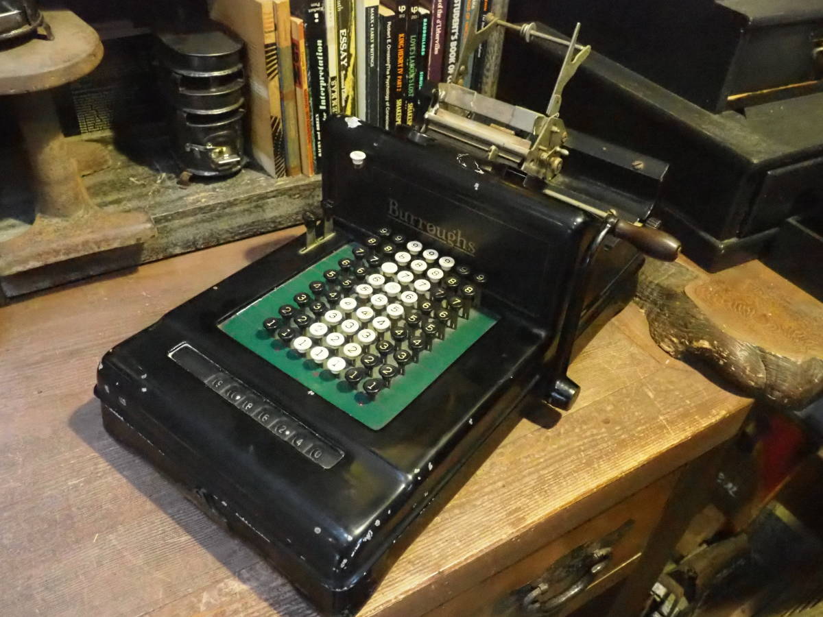 【アメリカンアンティークBurroughs Portable計算機】タイプライター古道具ワープロレジスター骨董インテリアインダストリアルタイガー拍卖