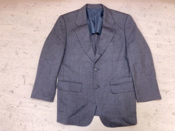 BOZZALLA&LESNA ボッツァラエレスナ 背抜き 麻・シルク混 オールド レトロ テーラードジャケット メンズ フォーマル 2つボタン 90 A4 紺拍卖