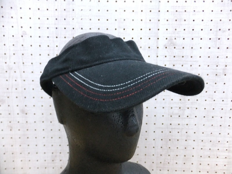 FILA フィラ RENOWN レナウン製 カラーステッチ サンバイザー 黒 メンズ フリーサイズ ゴルフ テニス スポーツ拍卖