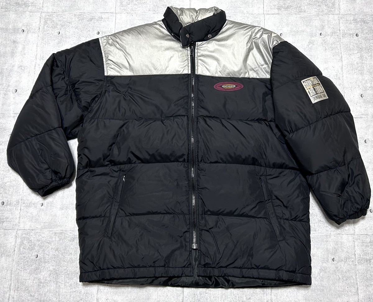 Munsingwear マンシングウェア ダウンジャケット バイカラー 肉厚 メンズM位 ボーイズサイズ SNOWBOARD TEAM タウンユース 石瀬5895拍卖