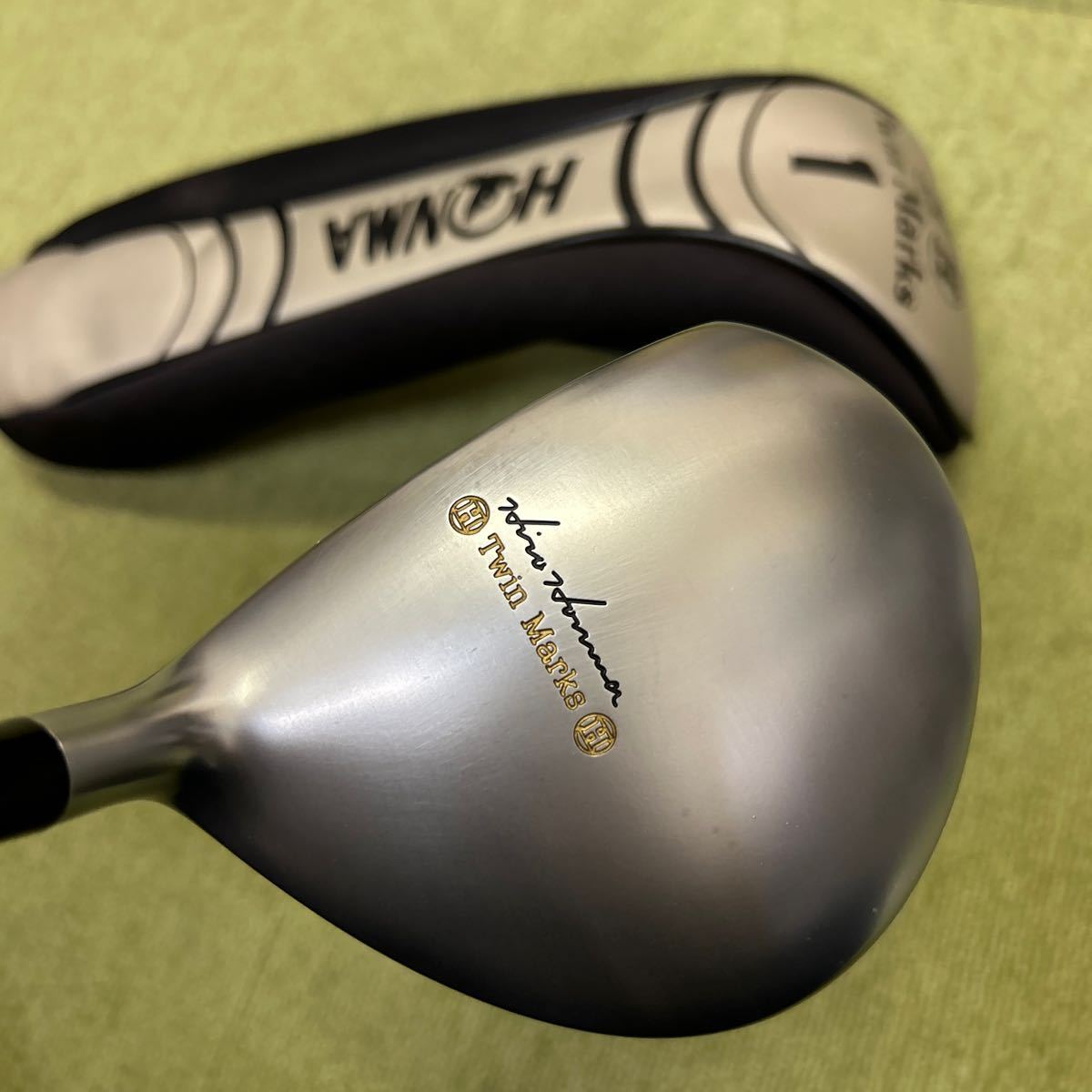 Y239 ヒロホンマ ツインマークス 銀チタン 1W 9.5° 純正カーボンSフレックス 2星シャフト ヘッドカバー付属拍卖