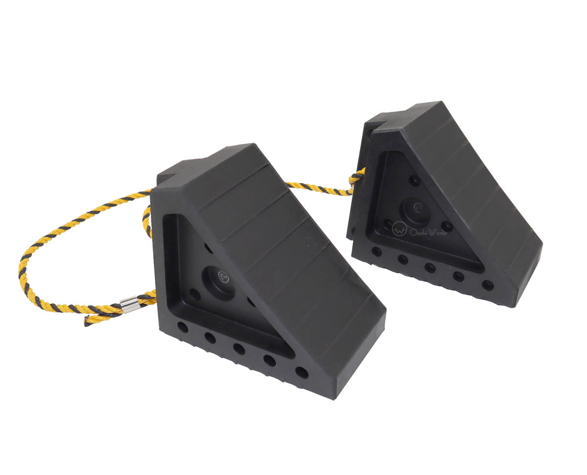 タイヤストッパー ゴム製 2個セット ロープ付き 軽トラック~4tトラックまで対応 車止め ◇本州四国九州送料無料◇拍卖