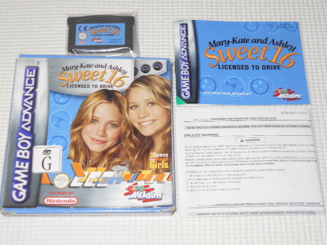 GBA★MARY-KATE AND ASHLEY SWEET16 LICENSED TO DRIVE 海外版(国内本体動作可能)★箱付・説明書付・ソフト付拍卖
