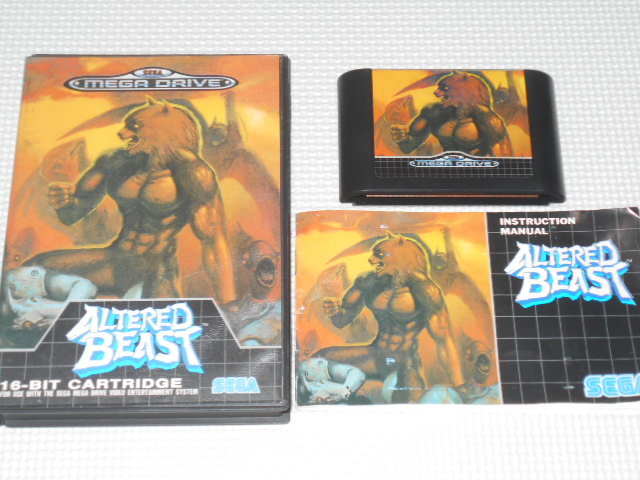 MD★ALTERED BEAST 海外版 EU版 MEGA DRIVE 端子清掃済 メガドライブ★箱付・説明書付・ソフト付拍卖