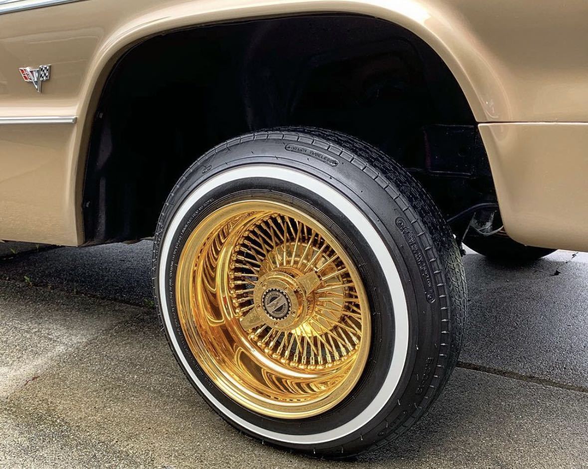 新品・未使用 OG ワイヤーホイール オールゴールド 13×7J リバース 72スポーク ローライダー インパラ ベルエア カプリス ハイドロ ゼニス拍卖