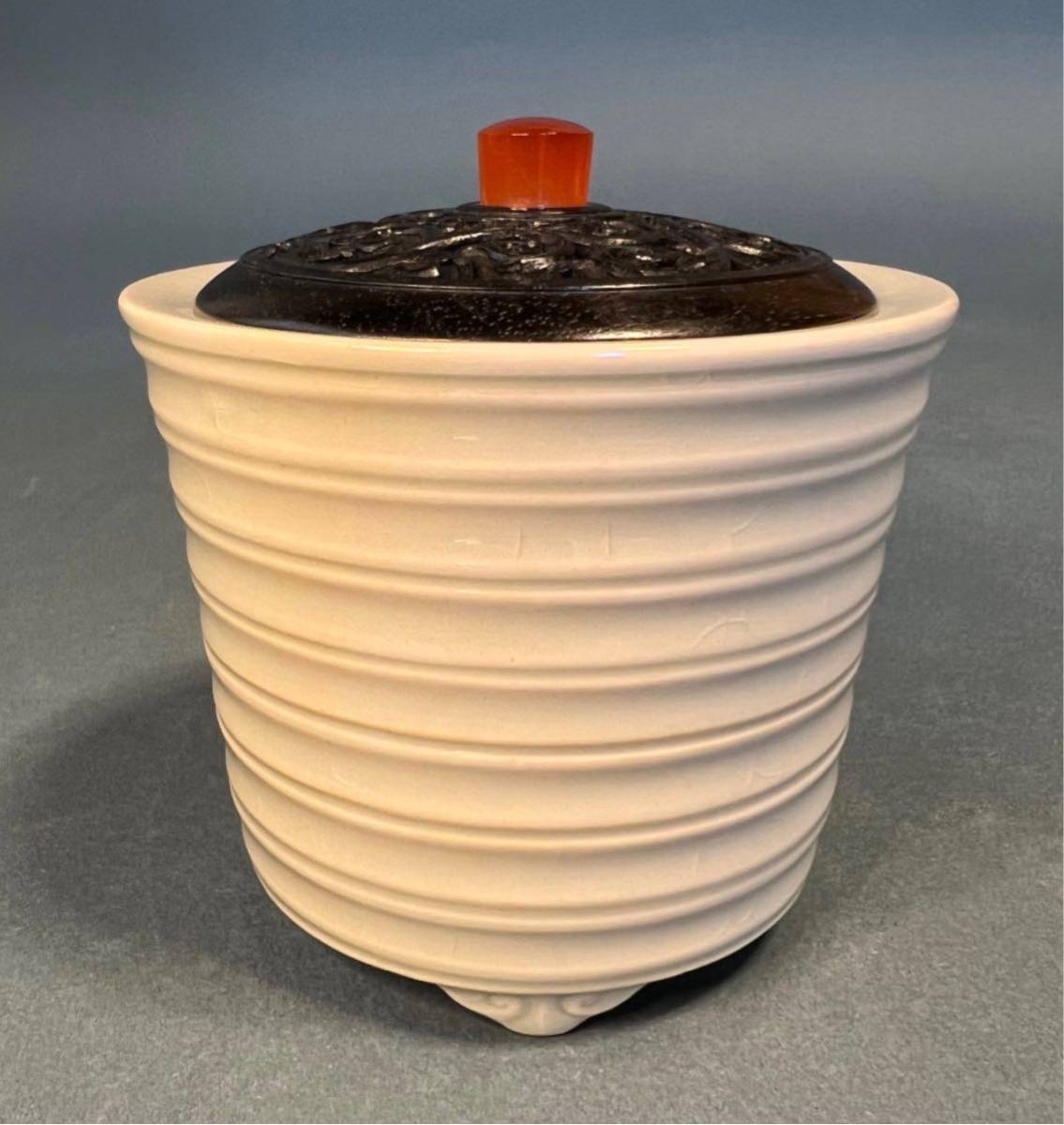 ◆ 近代陶芸界の最高峰 板谷波山『氷華磁香櫨』 共箱 香炉 ◆ 東美鑑定評価機構 鑑定委員会発行 鑑定証書付 ◆拍卖