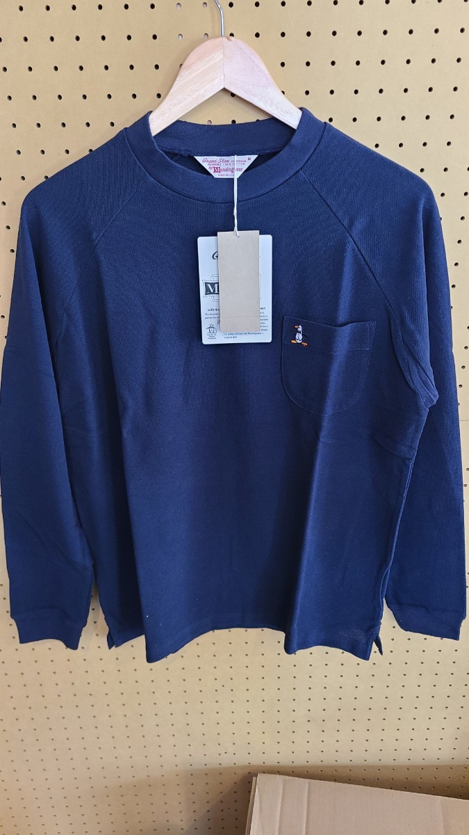 MUNSINGWEAR マンシングウェア/Grand-slam/ 長袖Tシャツ/ ネイビー/ ロンT/M/ラグランスリーモックシャツ拍卖
