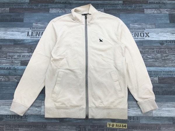 Eddie Bauer エディーバウアー メンズ ジップ スウェットジャケット 小さいサイズ XS アイボリー拍卖