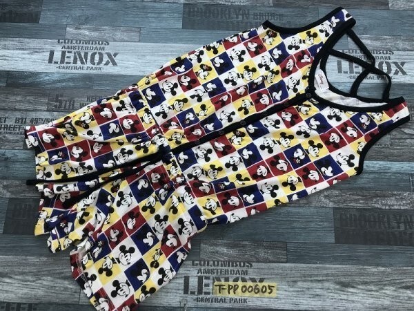 DISNEY ディズニー レディース ノースリーブ オールインワン ショートパンツ M 赤青黄色拍卖