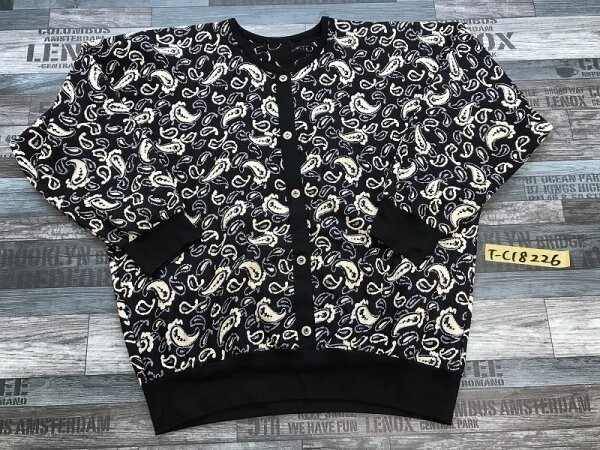 ノーブランド レディース ラグラン ペイズリー ドルマン カットソー ダークネイビーアイボリーくすみブルー拍卖