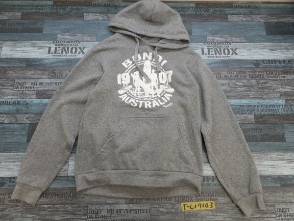 JOEY ROO メンズ かすれサーフプリント 裏起毛 パーカー S 杢グレー拍卖