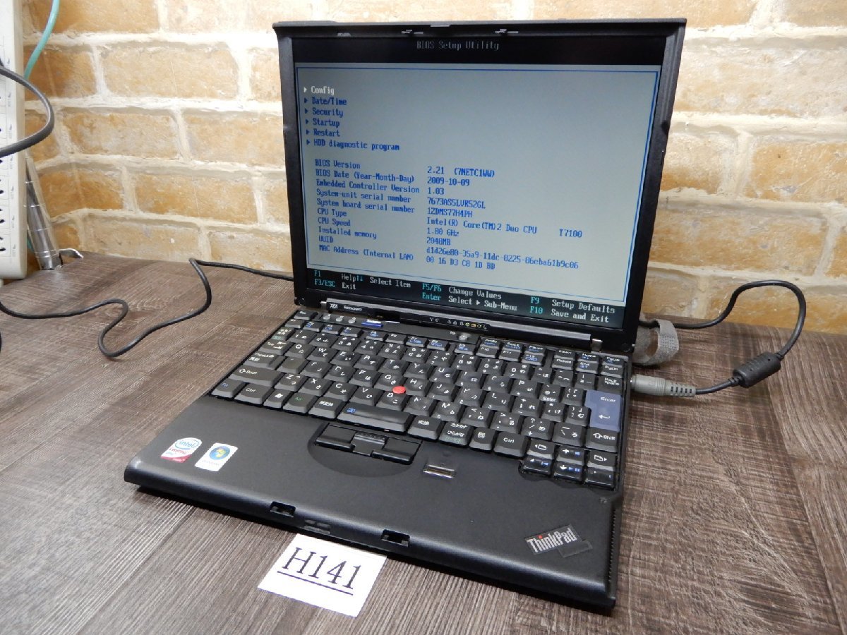 H141☆希少品★Core2★80GBハードディスク★メモリ2GB★12液晶ノートパソコン★Lenovo★ThinkPad X61★7673-AS5☆ジャンク品拍卖