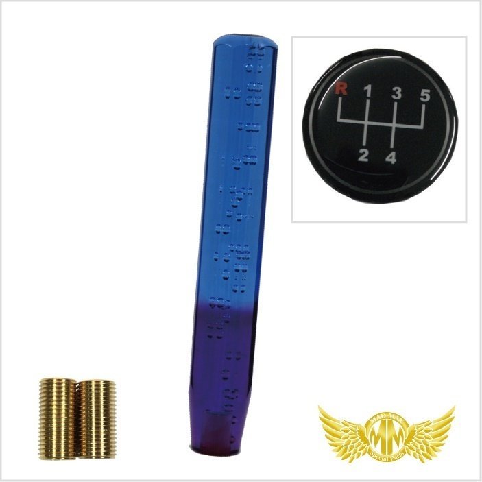 MADMAX トラック用品 クリスタル シフトノブ 泡 300mm ブルー/パープル いすゞ 07エルフ用/変換アダプター付【送料800円】拍卖