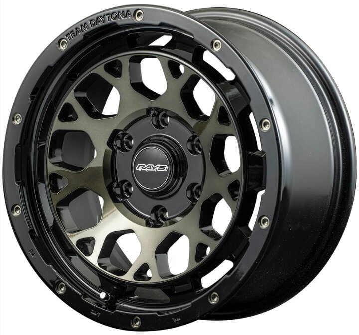 【4本セット在庫有】TEAM DAYTONA M9 BBP 17x8J 6H/139.7+20 RAYS ブラック/ディスククリアスモーク拍卖