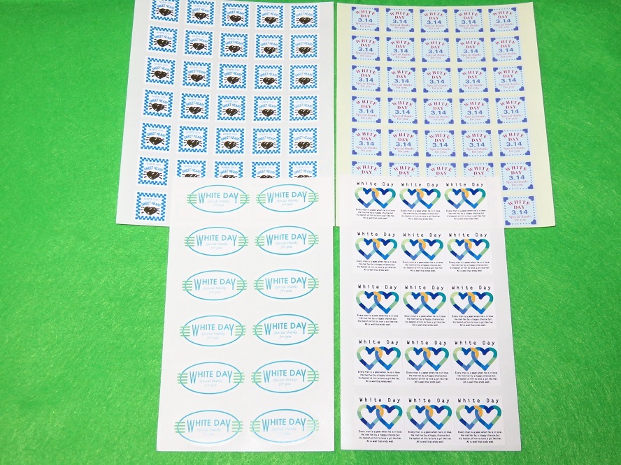 【☆ホワイトデー ラッピングシール②☆】4種合計97枚 ☆White Day☆拍卖