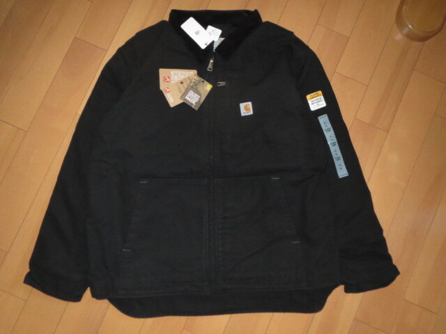 送料無料 Carhartt カーハート 12ozヘヴィーウェイトコットンダック地 ワークジャケット WORK JACKET BLACK XL 正規品 新品未使用 タグ付き拍卖