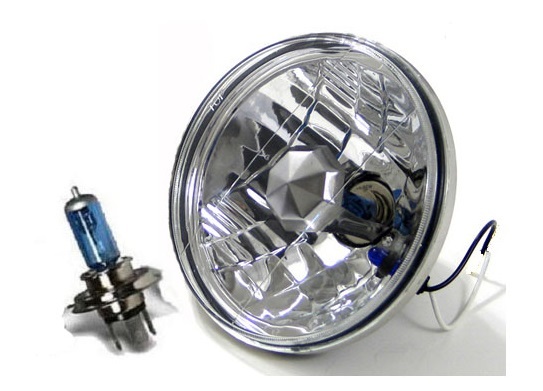 汎用丸形 マルチリフレクターヘッドライト H4バルブ付 SR400 SR500 TX500 TX650 TX750 XJ650 SRX600 SRX400 XS650 SRV250 ルネッサ ジール拍卖