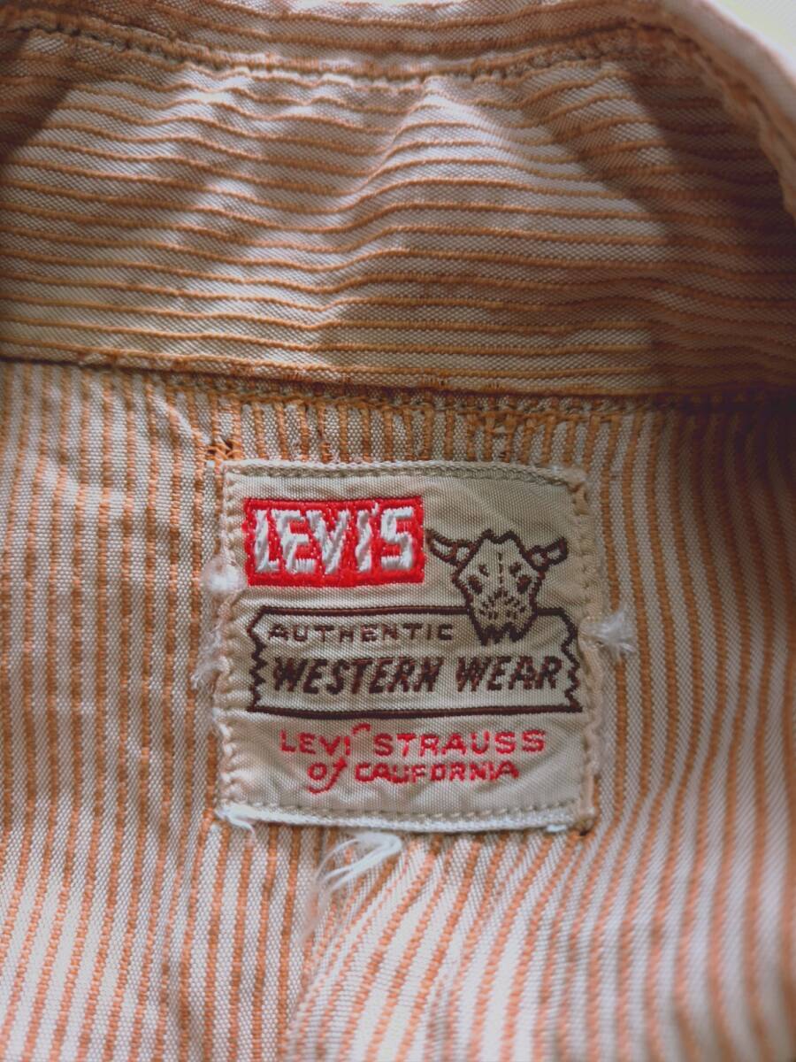 ビンテージ 50年代 50s リーバイス LEVI'S ショートホーン ウエスタンシャツ vintage 身幅54.5cm拍卖