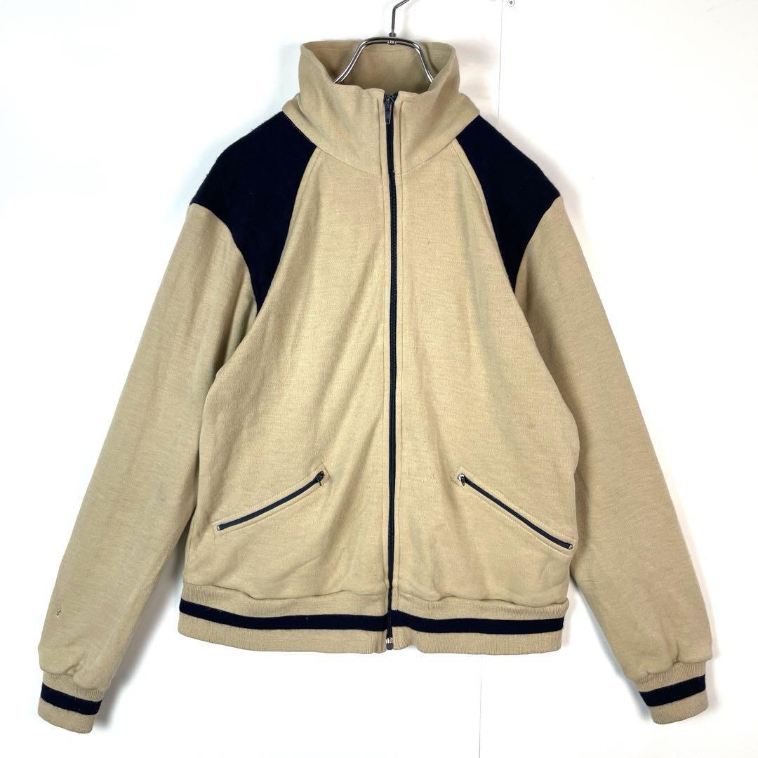 Cross Courtフルジップスウェットトラックジャケットヴィンテージベージュ拍卖