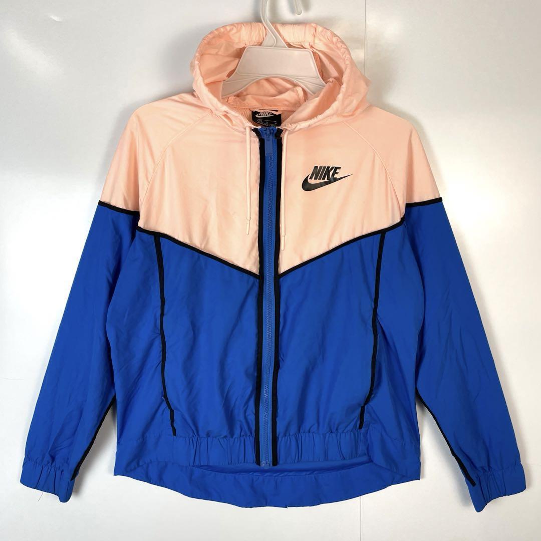ナイキNikeウィンドランナージャケットフーディーヴィンテージピンク青メッシュ拍卖