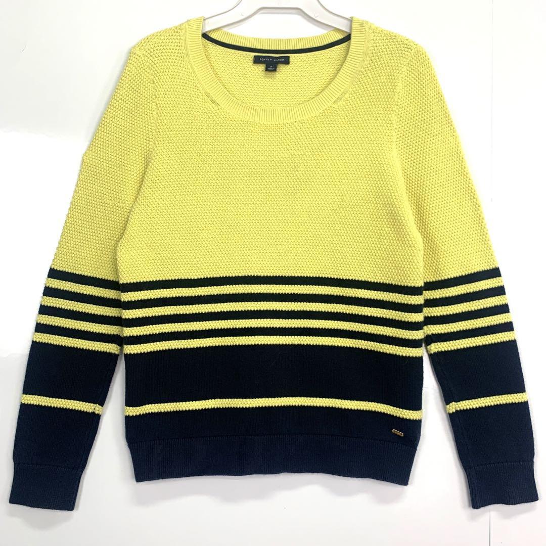 トミーヒルフィガーTommy hilfigerコットンニットセーターボーダー拍卖