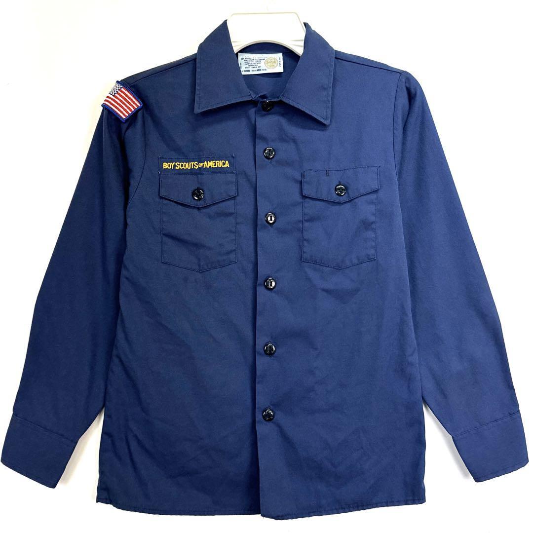USA製BOYSCOUTofAMERICA長袖ボーイスカウトシャツワッペン星条旗拍卖