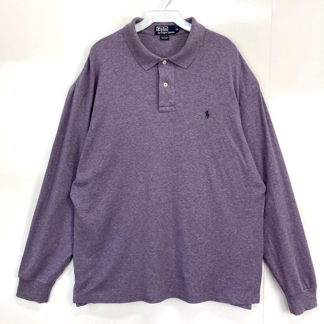POLObyRalph Laurenラルフローレン長袖ポロシャツロゴ刺繍パープル拍卖