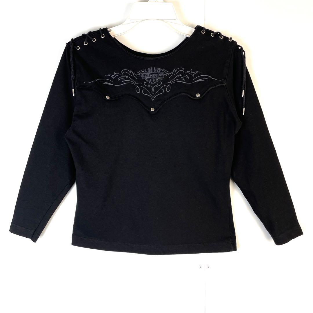 Harley Davidsonハーレーダビッドソン長袖TシャツロンTクロップド丈拍卖