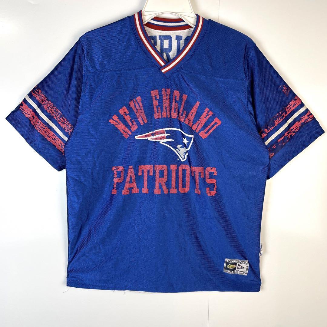 希少!リバーシブルMighty-MacペイトリオッツNFLアメフトゲームシャツ拍卖