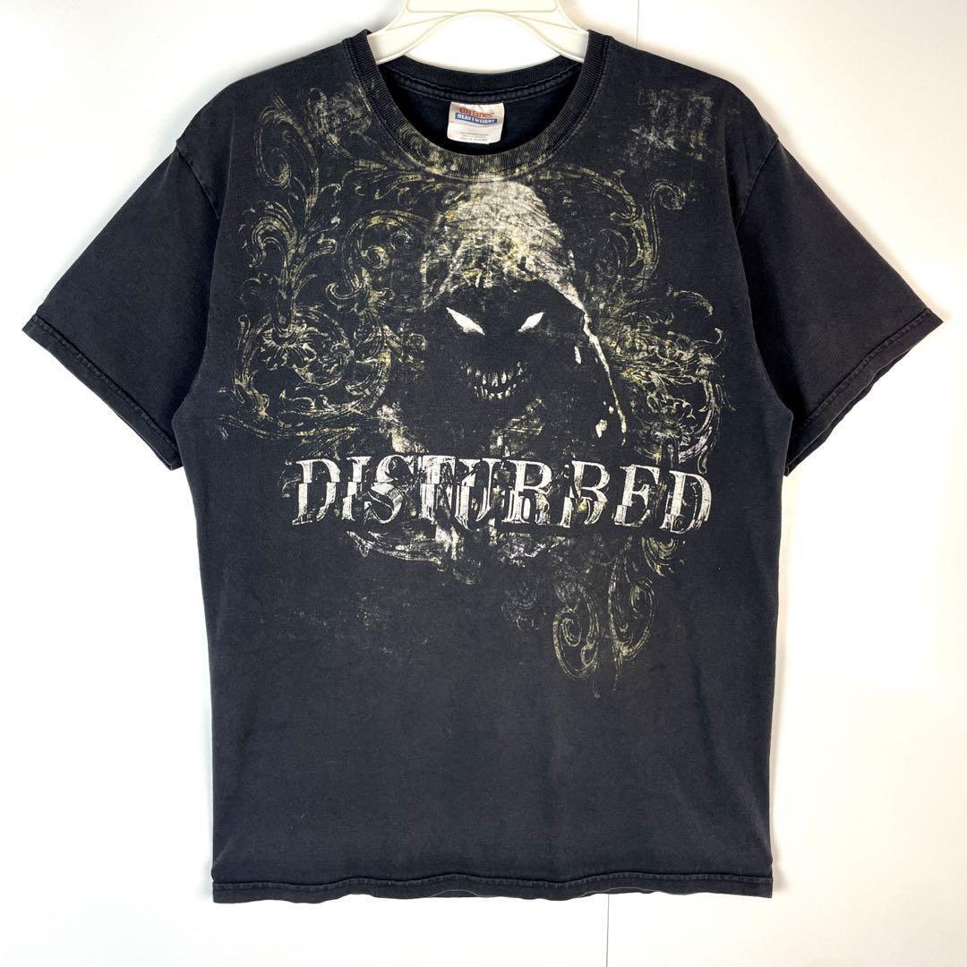 HanesヘインズDisturbedディスターブドバンドTシャツバンTフェード拍卖