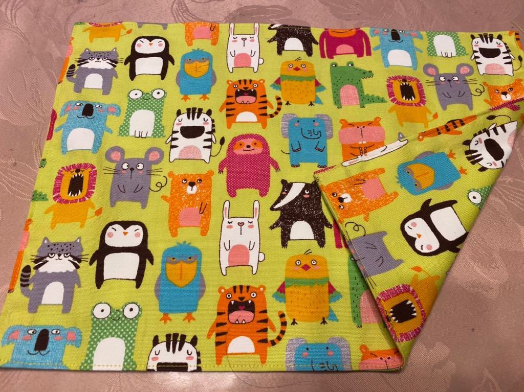 No.161 裏付ランチョンマット ハンドメイド 25x35 アニマル柄拍卖