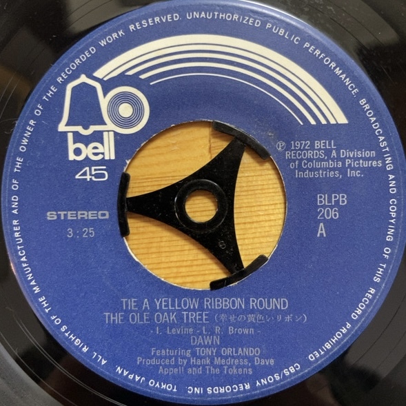 DAWN TIE A YELLOW RIBBON ROUND THE OLE OAK TREE 45's 7インチ拍卖