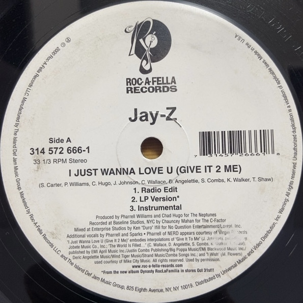 JAY-Z I JUST WANNA LOVE U (GIVE IT 2 ME) ① 12インチ シングル拍卖