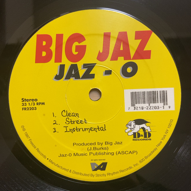 BIG JAZ JAZ-O / FOUNDATION REMIX 12インチ シングル拍卖