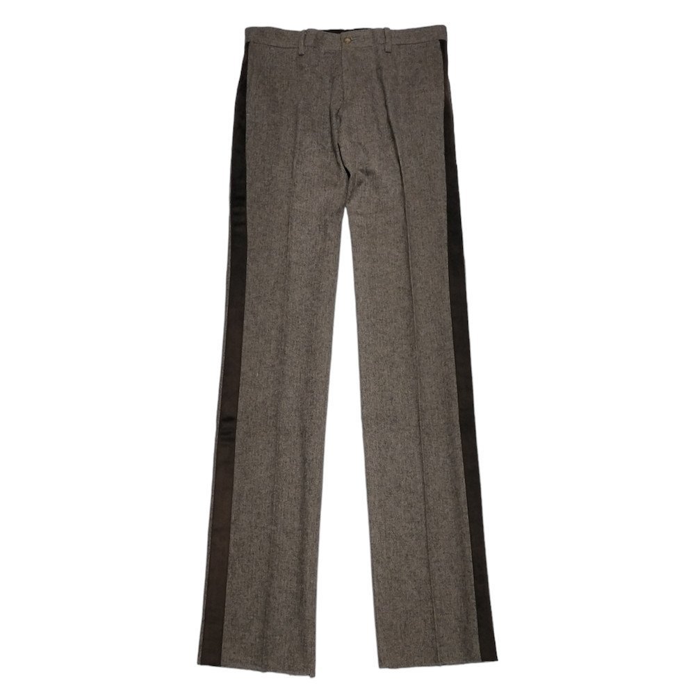 新品正規70%OFF PRIGS プリッグス 日本製 スラックス S 茶 ヘリンボーン サイドライン ドレスパンツ 秋冬 e1715s拍卖