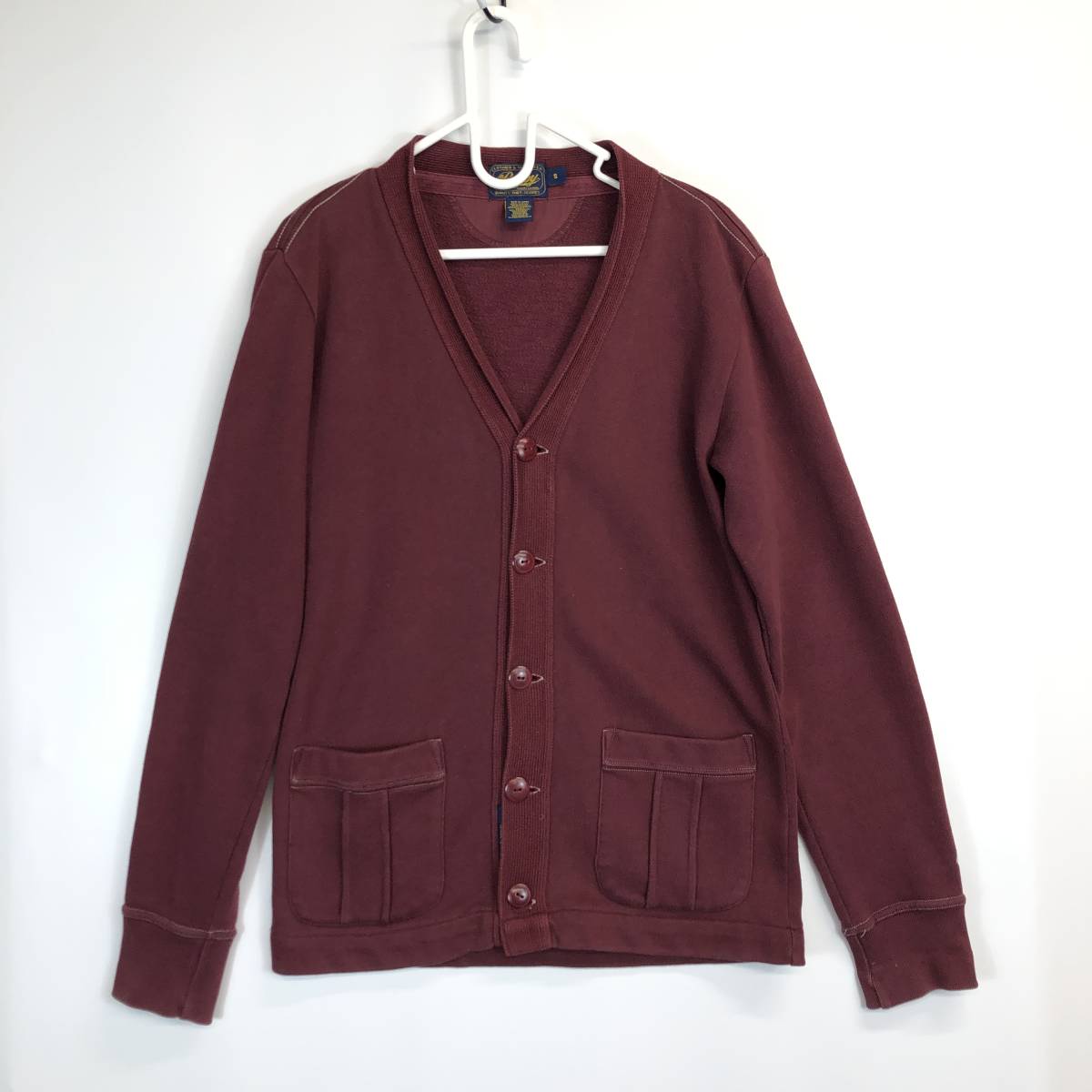 Rugby ラグビー ラルフローレン コットンスウェットカーディガン エンジ Sサイズ拍卖