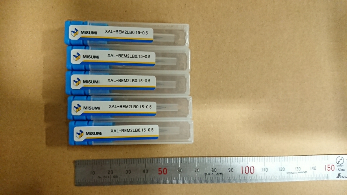 新品 超硬 ボールエンドミル R0.15 φ0.3 5本セット misimi ミスミ製 首下0.5mm拍卖