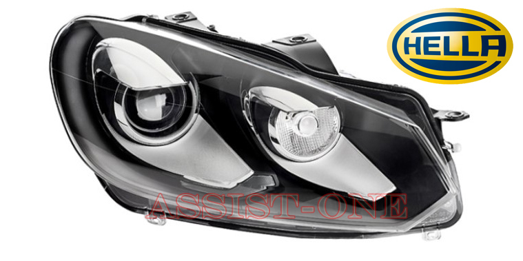 純正OEM HELLA製 VW フォルクスワーゲン ゴルフ6 GOLF6 バイキセノン 右ヘッドライト 右ヘッドランプ 右 2009年~2013年拍卖