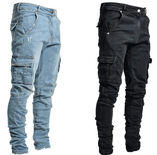 人気 新入荷 2色 ジーパン ジーンズ カーゴパンツ デニムパンツ メンズ スキニーデニム 作業着 パンツ ワークデニム ブルー拍卖