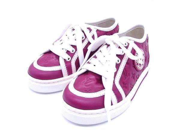 ■極美品■ LOUIS VUITTON ルイヴィトン モノグラム スニーカー サイズ 24 (約15.0cm) キッズ 靴 ベビーシューズ ボルドー系 AU5086拍卖