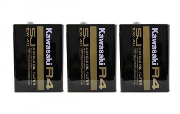 【4L缶3本セット】カワサキ純正4スト エンジンオイル R4 SJ10W-40 【新品・未開封】拍卖