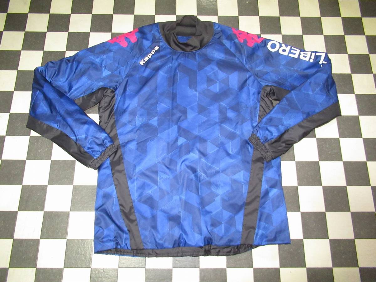 ★Kappa/カッパ★美品 O ウォーマートップス ネイビー 撥水加工 幾何学柄 防寒中綿プルオーバー拍卖