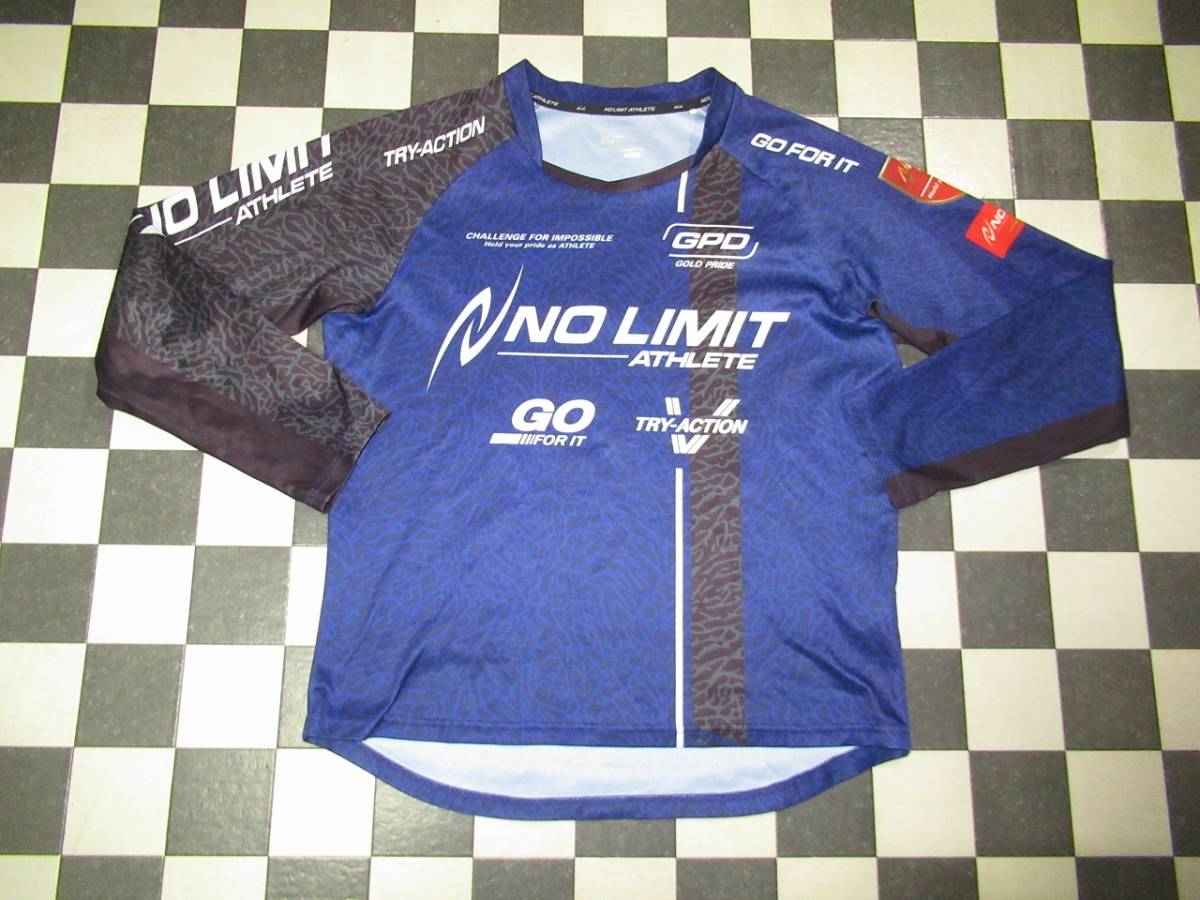 ★ニシ/NISHI良品 S グラフィックライトロングスリーブシャツ NO LIMIT ATHLETE NISHI ネイビー拍卖