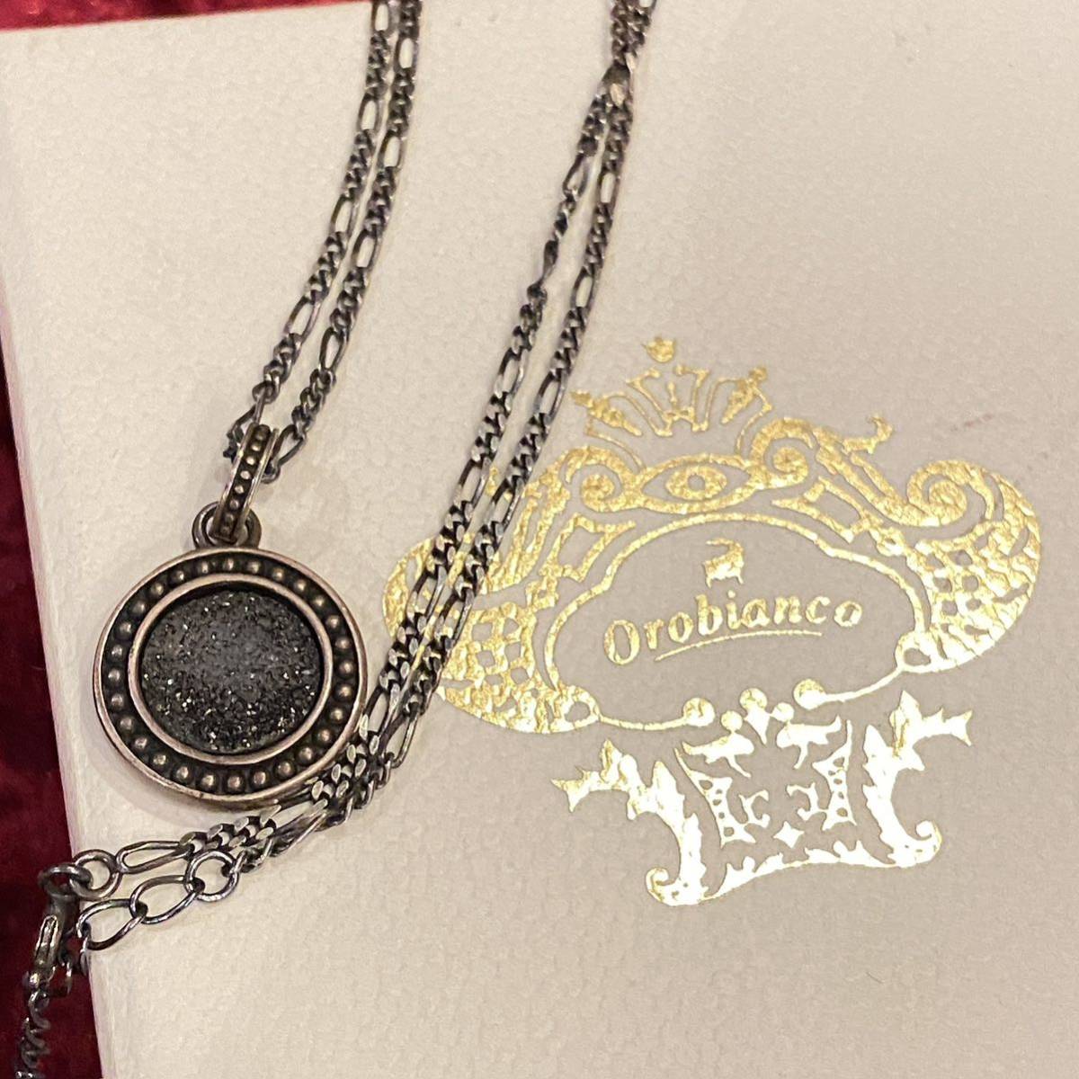 SV925 シルバー925 オロビアンコ リバーシブル ロゴ ネックレス 箱付き拍卖