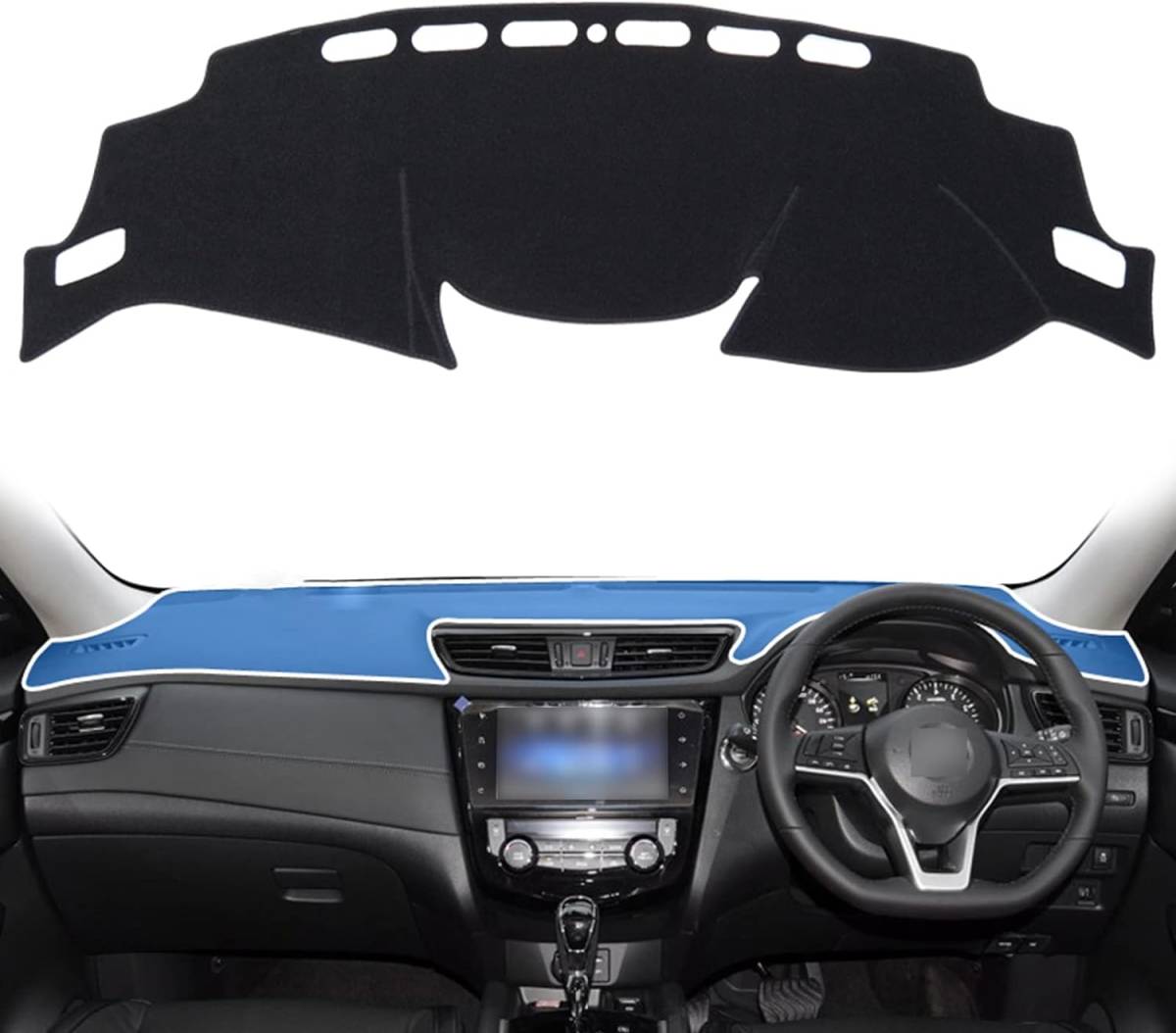 【日焼け防止×高フィット】日産 エクストレイル T32/NT32/HT32/HNT32 (2013年~2022年)専用ダッシュボードマット (ブラック)拍卖