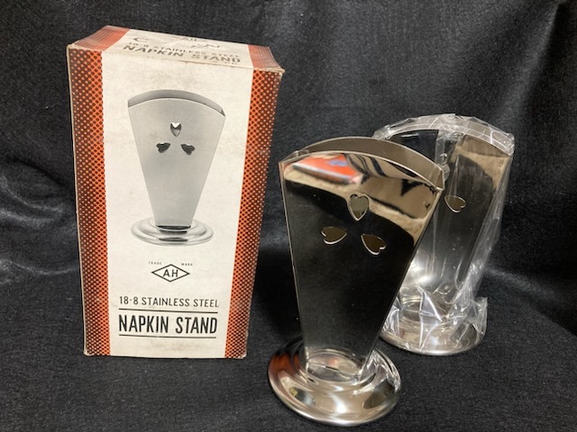ナプキンスタンド 昭和レトロ 喫茶店 バー 紙スタンド ステンレス製 新品未使用拍卖