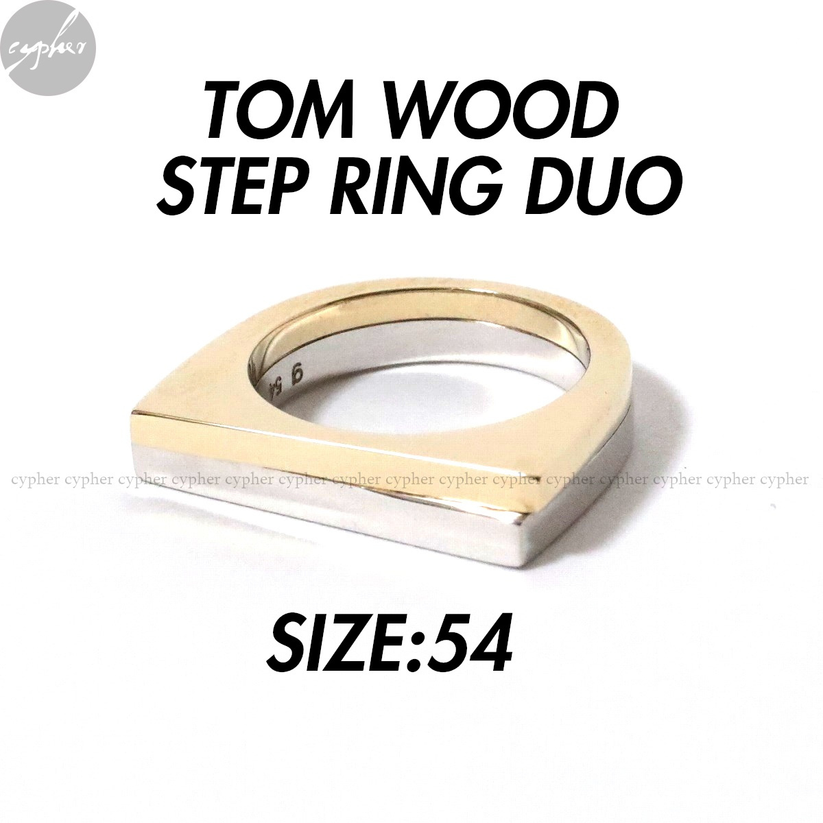 54 14号 新品 TOM WOOD STEP RING DUO 9K ゴールド シルバー 定価21万円 TOMWOOD トムウッド ステップ リング デュオ 指輪 ジュエリー 925拍卖