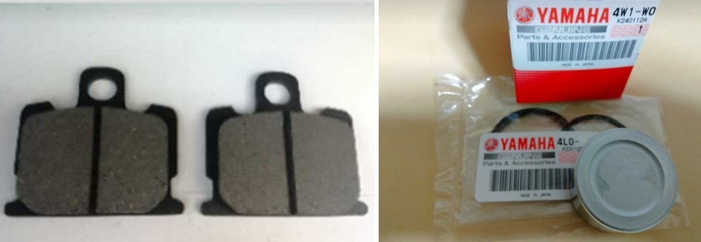 PAYPAY4L3 RZ250 RZ350 前輪 YAMAHA 純正 フロント ブレーキ キャリパー ピストン パット セットXJ400 XJ400D XJ550拍卖