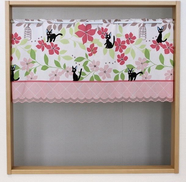 カフェカーテン 魔女の宅急便 ジジ柄 アンフルール 120×45cm naru-11112cos拍卖