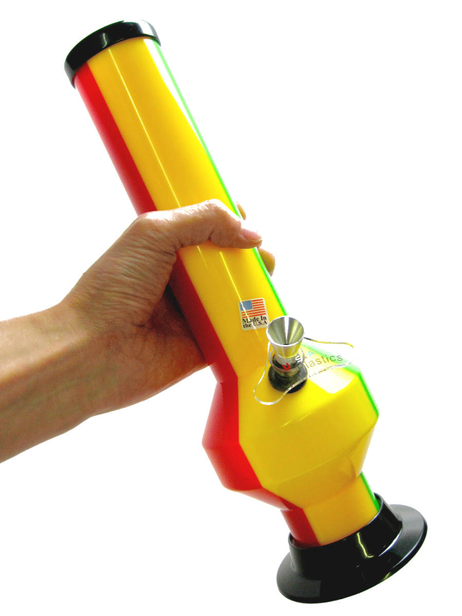 【正規品】USA製BIGアクリルボング@ラスタRASTAカラー【バブル】J.M.Plastics社BONG喫煙具PIPEパイプBURST HIGH TIMES420カンナビスカップ拍卖
